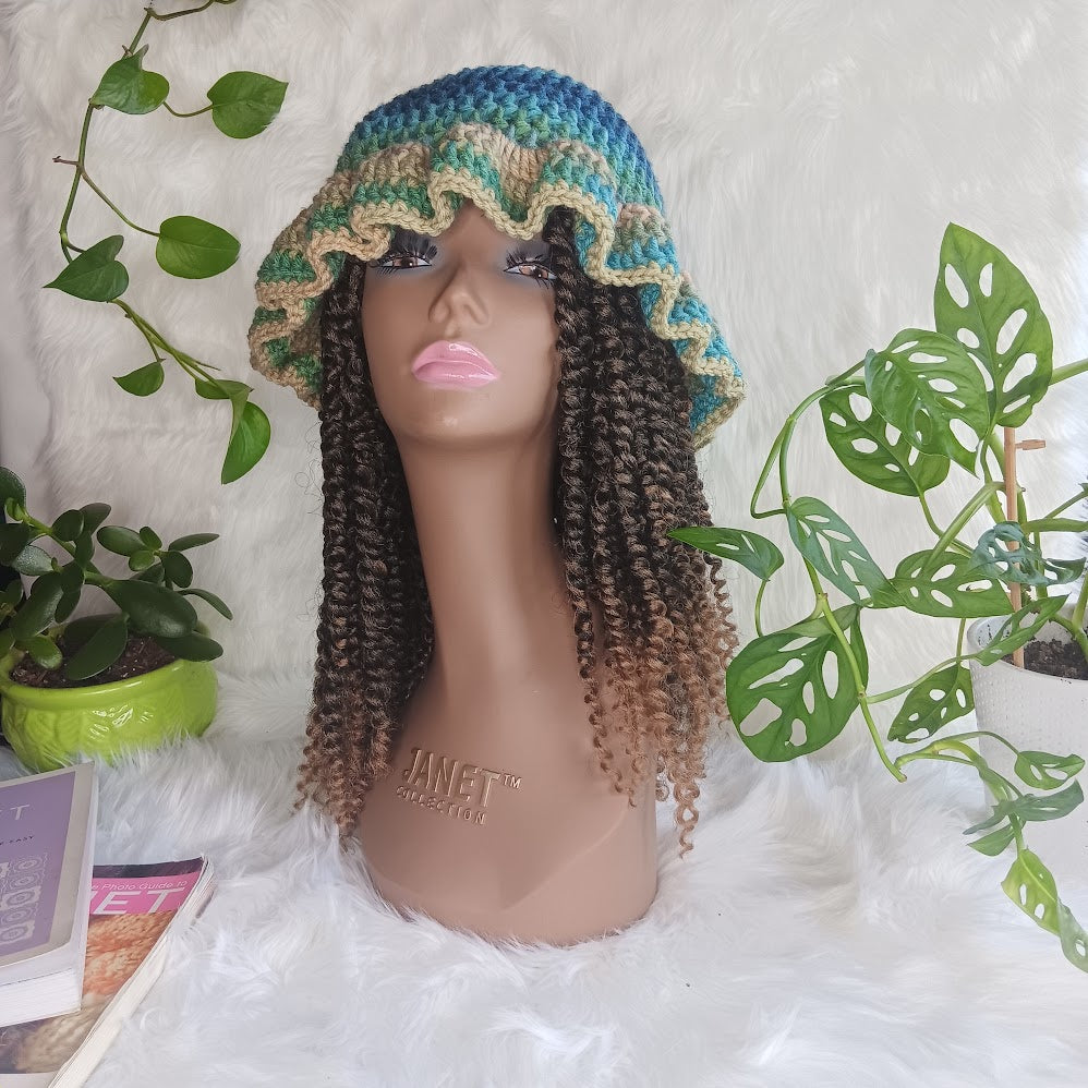 Crochet Ruffle Hat – Handmade, Custom Colors | Blessed Hands Apparel