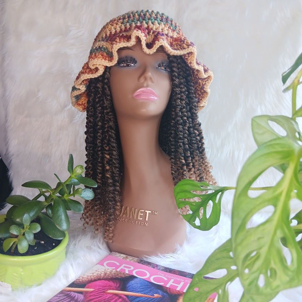 Crochet Ruffle Hat – Handmade, Custom Colors | Blessed Hands Apparel