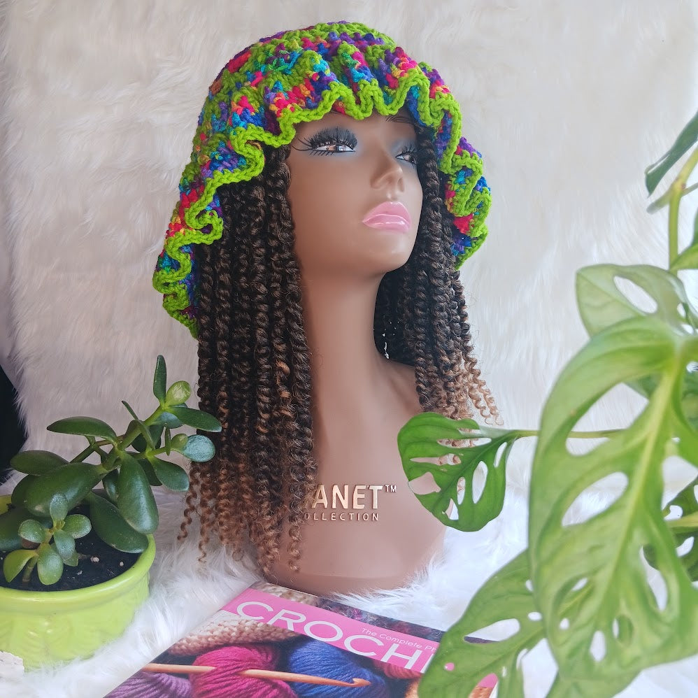 Crochet Ruffle Hat – Handmade, Custom Colors | Blessed Hands Apparel