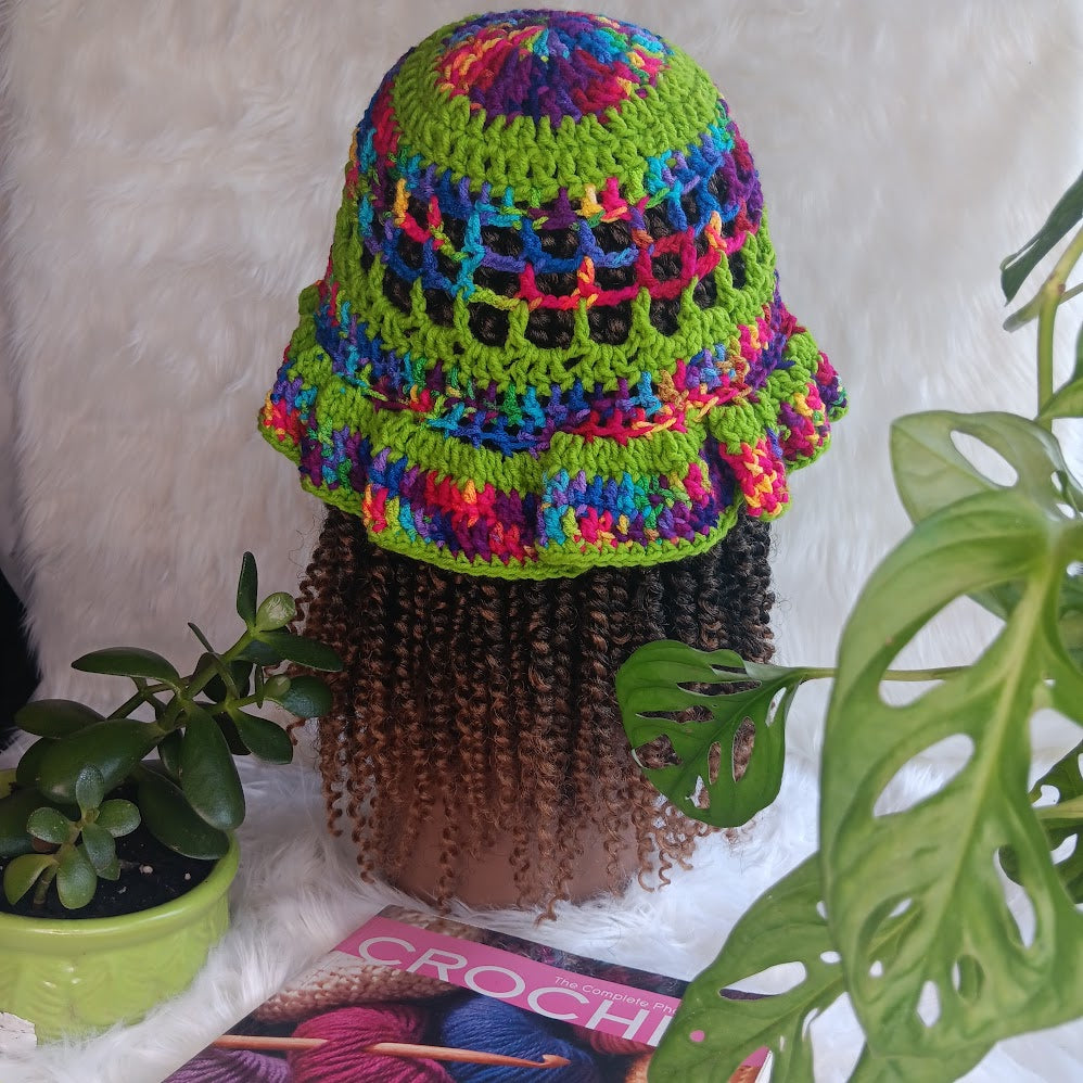 Crochet Ruffle Hat – Handmade, Custom Colors | Blessed Hands Apparel