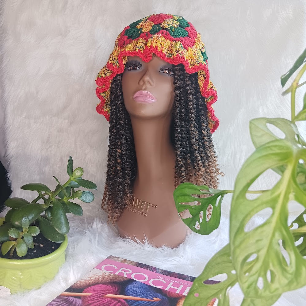 Crochet Ruffle Hat – Handmade, Custom Colors | Blessed Hands Apparel