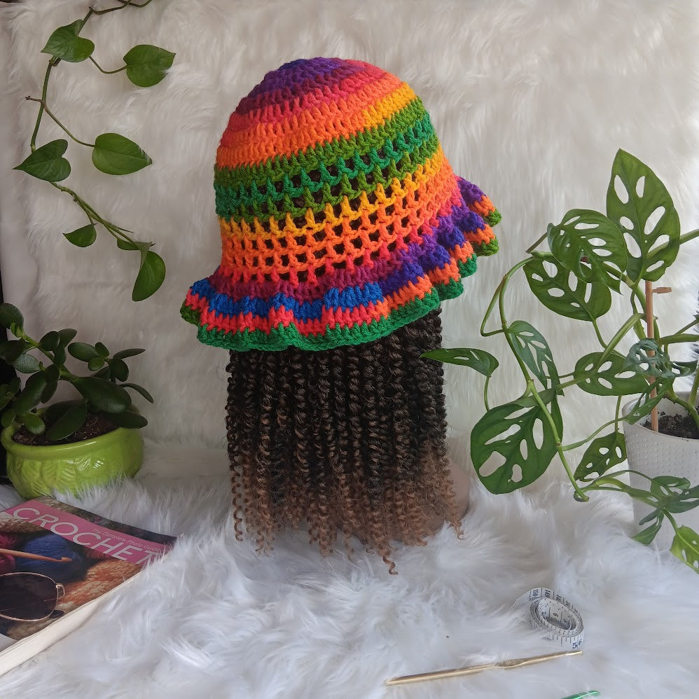 Crochet Ruffle Hat – Handmade, Custom Colors | Blessed Hands Apparel